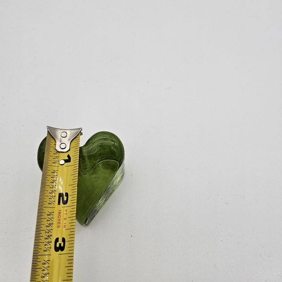 Fire and Light Heart Shaped Green Recycled Glass Paperweight - Picture 6 of 7